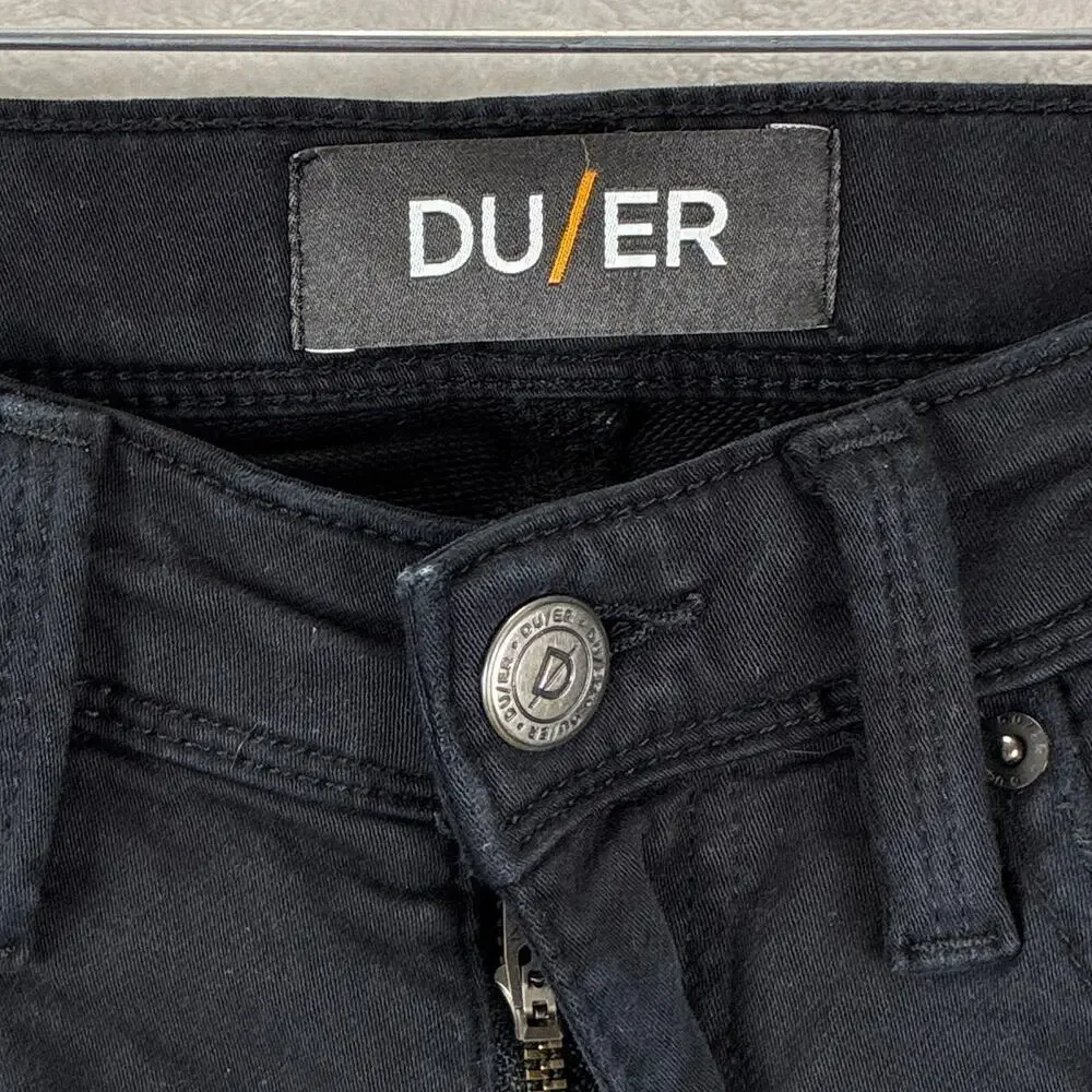 Duer Jeans Mens 30x32 Black N2X No Sweat Slim Stretch Preppy Classic Travel
